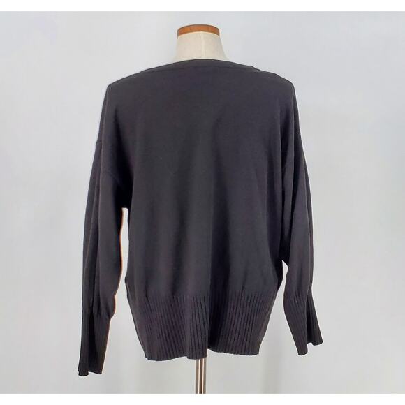 Terra & Sky Womens 1X=16W/18W Black Knit‎ Long Sleeve Sweater Pre-Owned - Picture 3 of 6